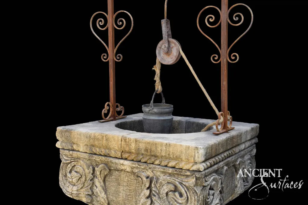 reclaimed_antique_limestone_garden_wells_hand_carved_architectural_stone_ironwork_ancient_surfaces