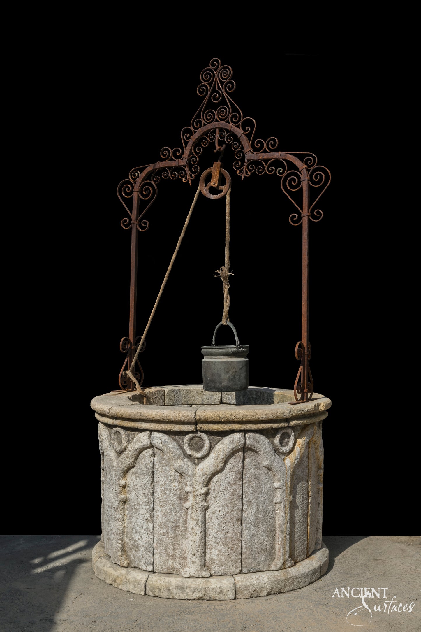 reclaimed_antique_limestone_garden_wells_hand_carved_architectural_stone_ironwork_ancient_surfaces